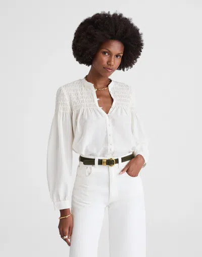 Madewell Smocked Top In White