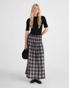 Madewell Smocked-waist Maxi Skirt In Black