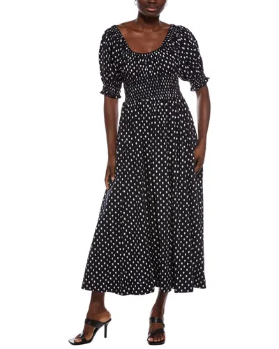 Madewell Smocked Waist Midi Dress In Black