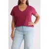 Madewell Soft Fade Cotton T-shirt In Mulberry Wine