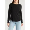 Madewell Soft Fade Long Sleeve T-shirt In Black