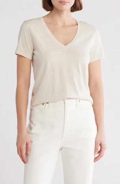 Madewell Soft Fade V-neck Cotton T-shirt In Dove