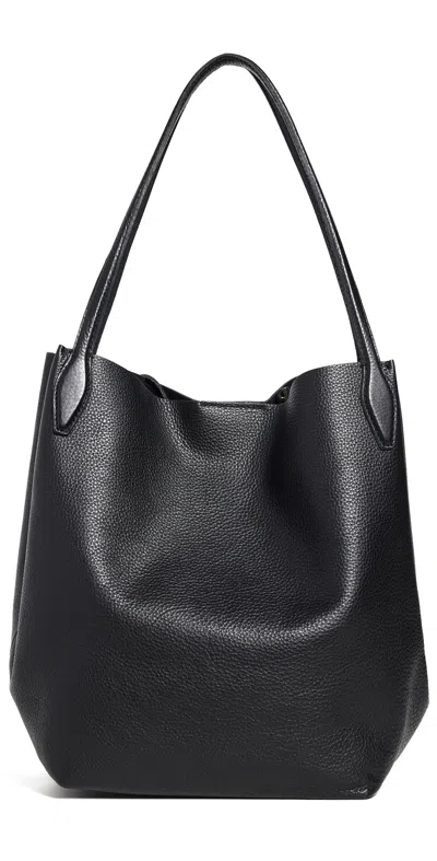 MADEWELL SOFT GRAIN LARGE SHOPPER TOTE BLACK
