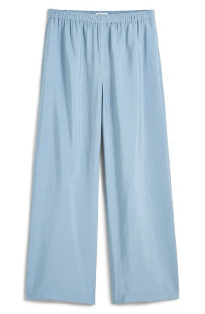 Madewell Softdrape Wide Leg Trousers In Stonewash Blue
