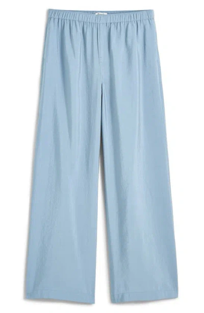 Madewell Softdrape Wide Leg Pants In Stonewash Blue