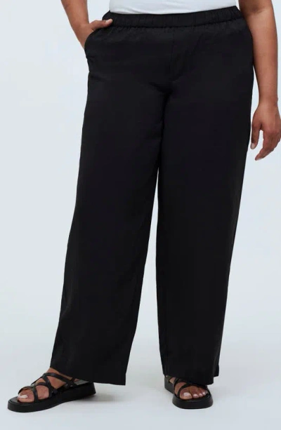 Madewell Softdrape Wide Leg Pants In True Black