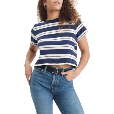 Madewell Softfade Cotton Boxy Crop T-shirt In Blue