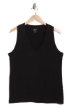 Shop Madewell Softfade V-neck Tank In Jet Black
