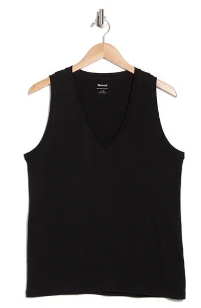 Madewell Softfade V-neck Tank In Jet Black