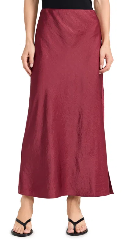 Madewell Solana Pull On Slip Maxi Skirt Claret