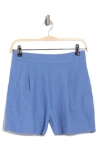 Madewell Solid Linen Blend Shorts In Blue