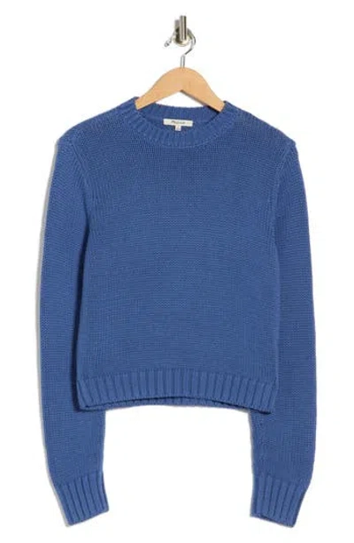 Madewell Solid Relaxed Cotton Sweater In Blue