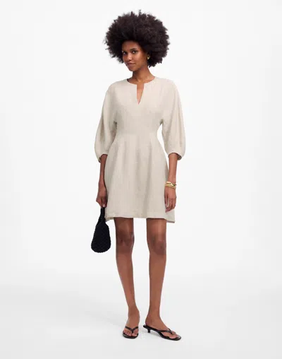 Madewell Splitneck Mini Dress In Neutral