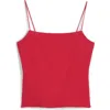 Madewell Squareneck Tank Top In Red