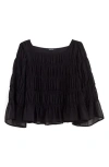 Madewell Square Neck Tiered Top In Black