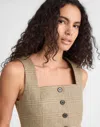 Madewell Squareneck Crop Vest In Brown