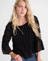Madewell Square Neck Tiered Top In Black