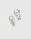 Madewell Stacked Chain Huggie Hoop Earrings In Metallic