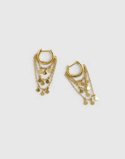 Madewell Stacked Chain Huggie Hoop Earrings In Gold