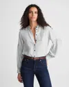 Madewell Stand-collar Button-up Shirt In White