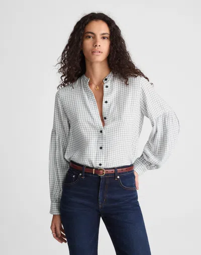 Madewell Stand-collar Button-up Shirt In White