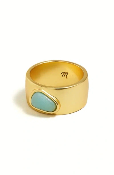 Madewell Stone Collection Amazonite Chunky Ring In Vintage Gold