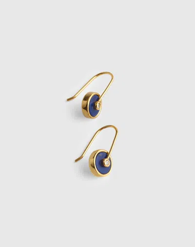 Madewell Stone Inlay Coin Earrings In Blue