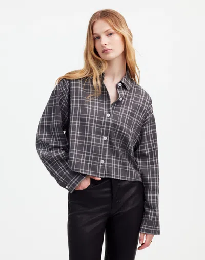 Madewell Straight-hem Shirt In Hthr Medium Grey
