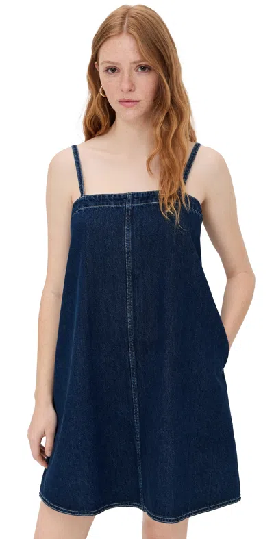 Madewell Strappy Aline Mini Dress In Bright Rinse Wash Bright Rinse Wash