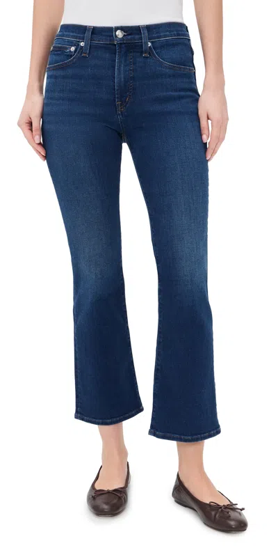 Madewell Stretch Flare Crop Jeans Osgoode Wash In Blue