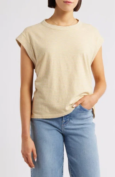 Madewell Stripe Boxy Cotton & Linen Muscle T-shirt