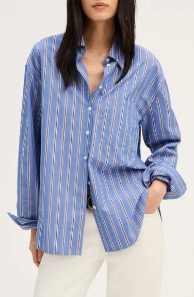 Madewell Stripe Button-up Shirt In Blue