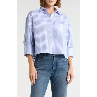Madewell Stripe Cotton Button-up Shirt In Blue