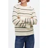 Madewell Cotton Crewneck Sweater In Dark Loden Stripe