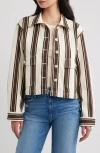 Madewell Stripe Crop Jacket In Multi