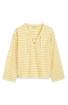 Madewell Stripe Lace-up Long Sleeve Top