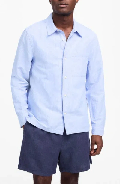 Madewell Stripe Linen & Cotton Button-up Shirt In Multi