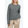 MADEWELL MADEWELL STRIPE MERINO WOOL & SILK CREWNECK SWEATER