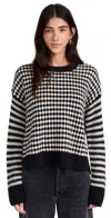 Madewell Mixed Stripe Raglan Pullover Sweater In Black Ecru