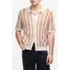 Madewell Open-stitch Button-up Sweater Polo In Nude