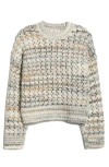 Madewell Open-stitch Mockneck Sweater In Multi