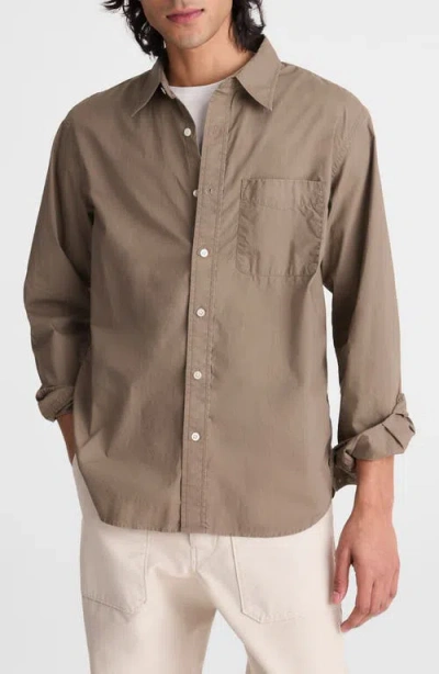 Madewell Stripe Poplin Button-up Shirt In Brown