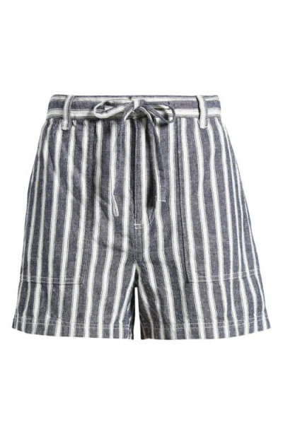 MADEWELL MADEWELL STRIPE PULL-ON LINEN & COTTON SHORTS