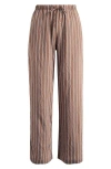Madewell Stripe Pull-on Pants In Brown
