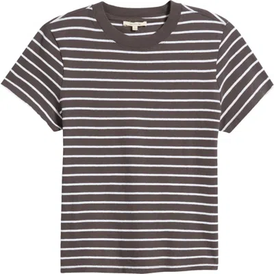 Madewell Stripe Relaxed Cotton Jersey T-shirt In Purple