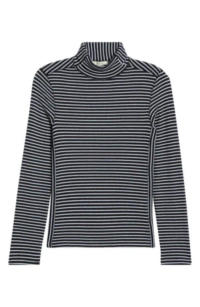 Madewell Stripe Coverstitch Turtleneck Drapey Ray In Multi