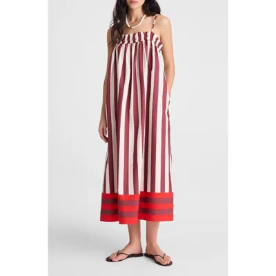 Madewell Stripe Ruffle A-line Maxi Dress In Multi