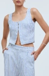 MADEWELL STRIPE SCOOP NECK CROP TANK