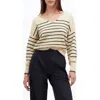 Madewell Stripe V-neck Wedge Sweater In Luxury Forest Stripe