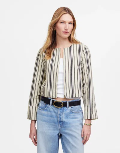 Madewell Striped Crop Cardigan Jacket
